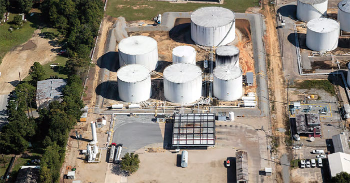 Aerial view of the Bainbridge Motiva terminal.