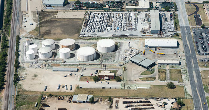 Aerial view of the Dallas Motiva terminal.