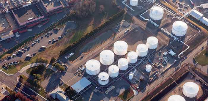 Aerial view of the Fairfax Motiva terminal.