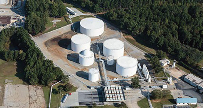 Aerial view of the Spartanburg Motiva terminal.