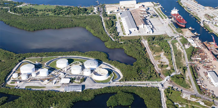 Aerial view of the Tampa Motiva terminal.