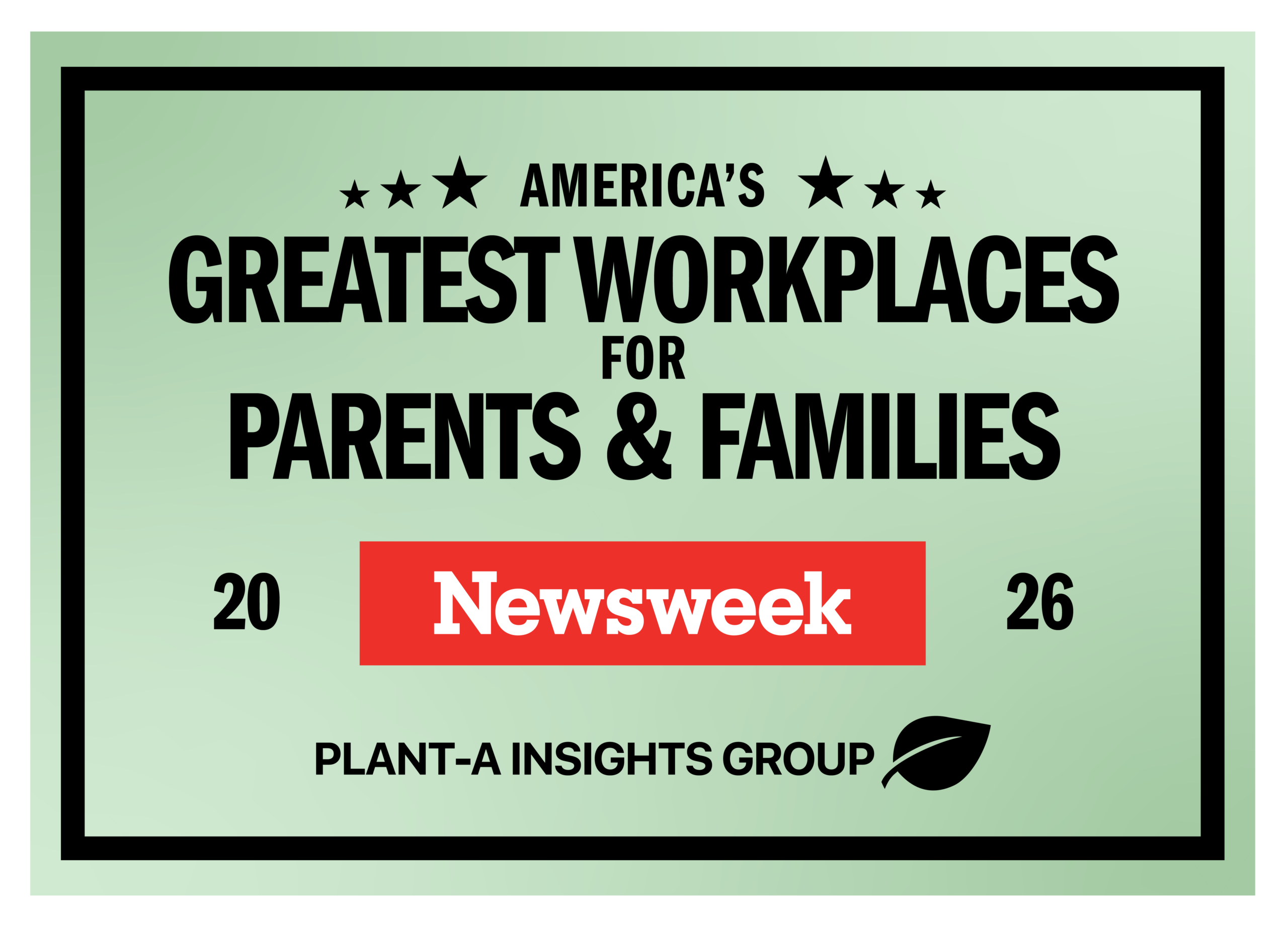 Graphic announcing Newsweek's America's Greatest Workplaces for Parents & Families.