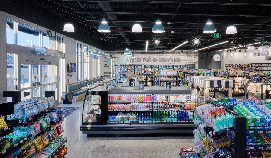 Interior of an Alltown Fresh convenience store showing different items